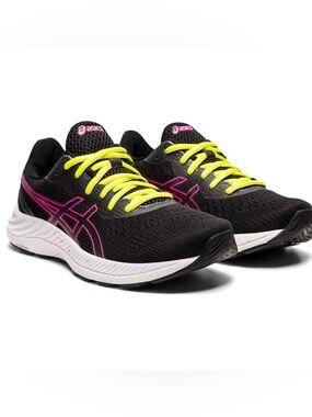 ASICS Gel Excite 8 Athletic Sneakers Black Hot Pink Size 8 New